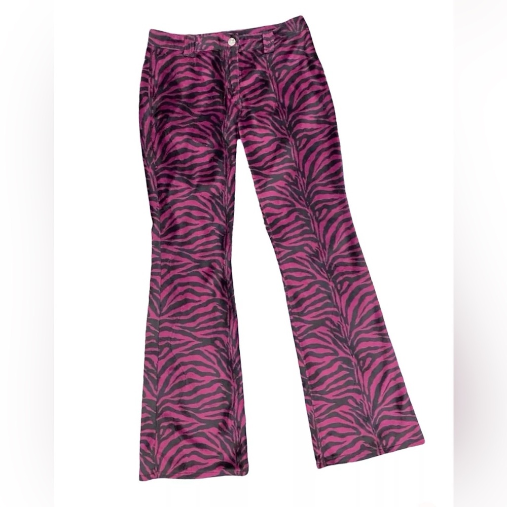 Vintage Y2K Serious brand Purple and Black Faux Fur Zebra Print Pants
